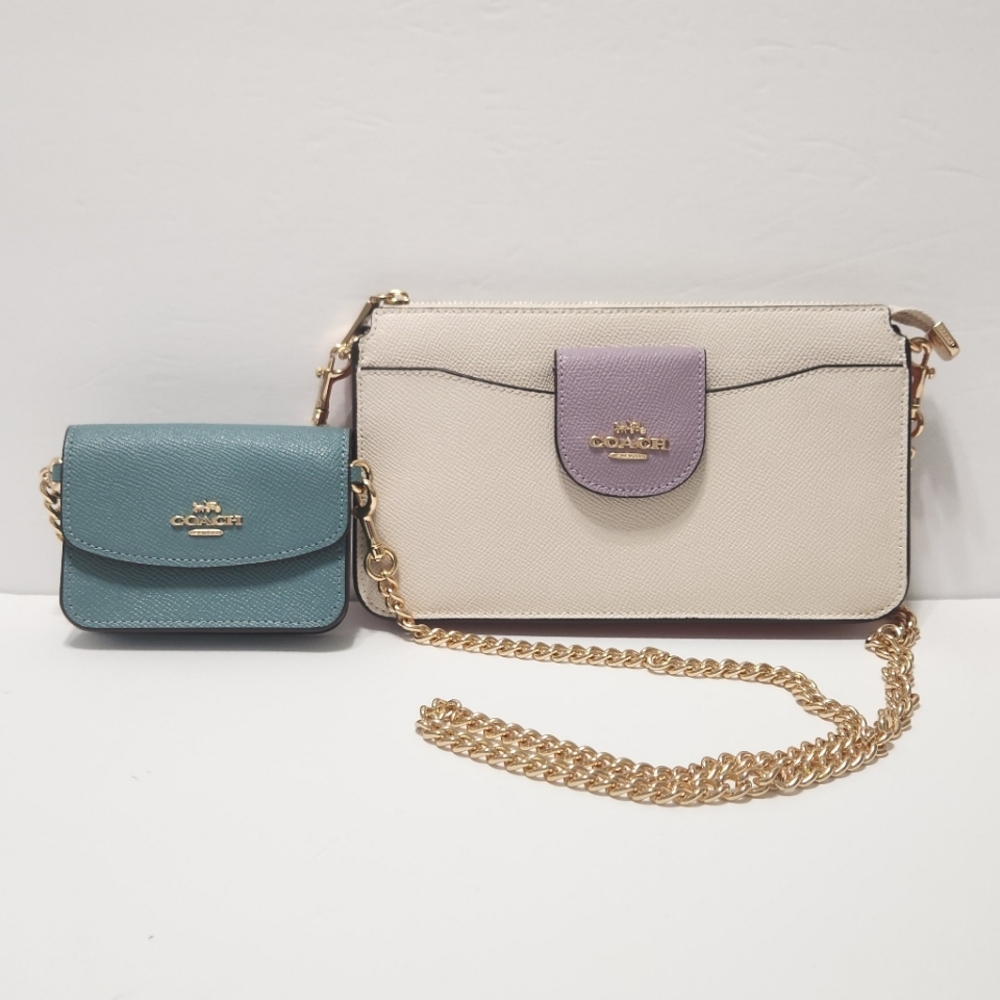Coach Purse, Poppy Crossbody With Card Case In Colorblock NWT